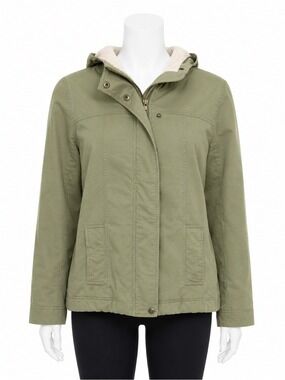 Talula Babaton Aritzia Faux Fur Lined Military Parka Jacket Olive Green L